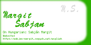 margit sabjan business card